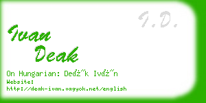 ivan deak business card